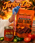 Beef Jerky 3 Bone Plate Beef BBQ Flavor And ChillyMolay In Mason jar
